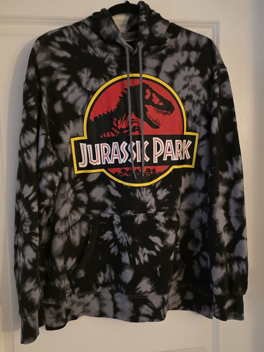 Jurassic Park  Black & Gray Tie-Dye Hoodie